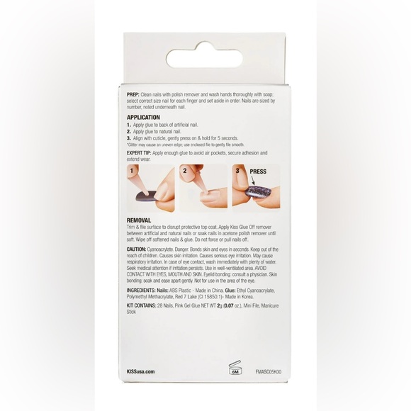 KISS Gel Fantasy Magnetic Press On Nails- Dignity Silver Short Squoval Shape - Picture 5 of 5